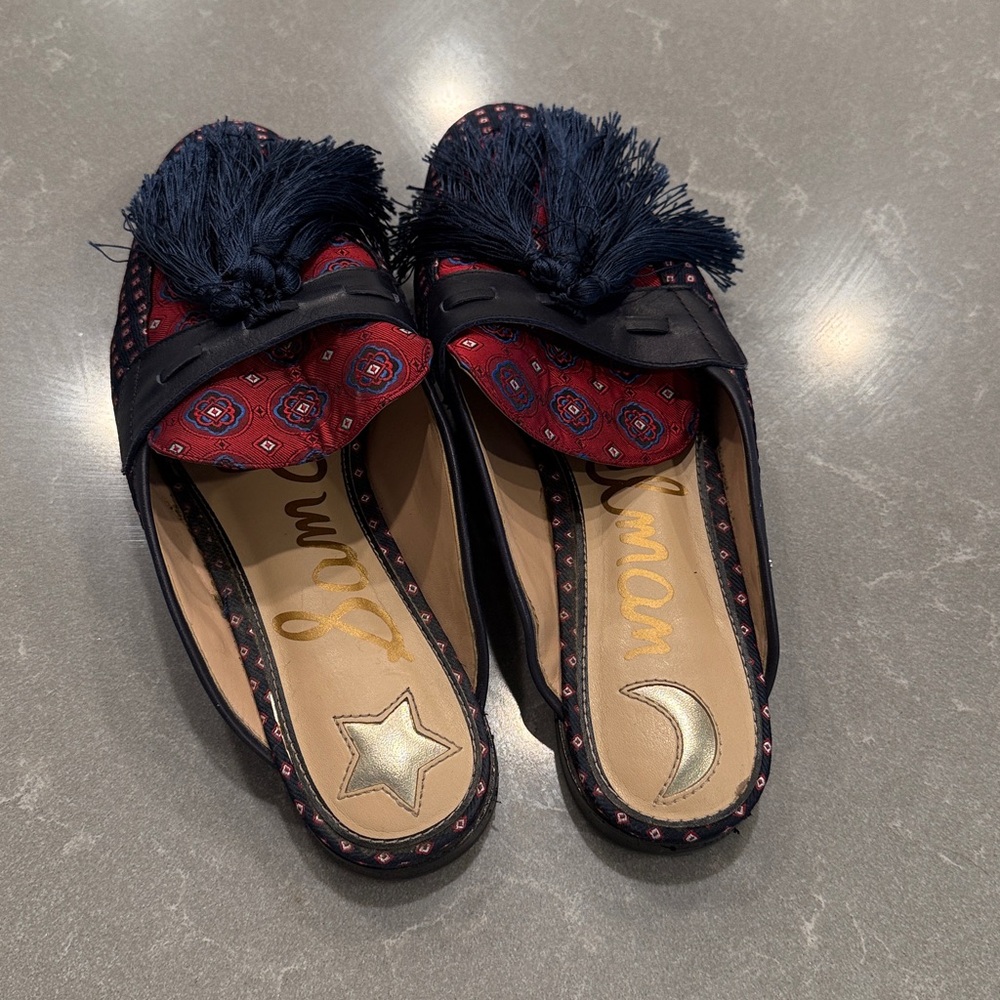 Sam Edelman Red and Blue Loafers with Tassels - Picture 2 of 5